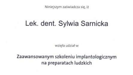 lek. dent. Sylwia Sarnicka-Królik lek. dent. Sylwia Sarnicka-Królik