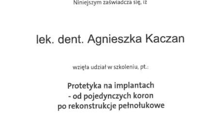 lek. dent. Agnieszka Kaczan