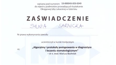 lek. dent. Sylwia Sarnicka-Królik lek. dent. Sylwia Sarnicka-Królik